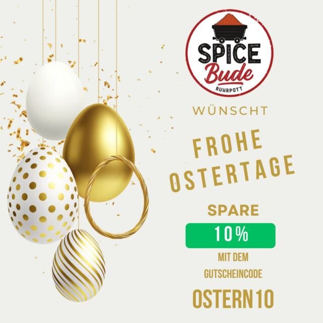 Wir wünschen Euch FROHE OSTERN 🐣 

Nutzt die Zeit doch auch und entdeckt die Vielfalt an unseren Gewürzmischungen und nutzt den Rabattcode: OSTERN10 (gültig bis Ostermontag, 10.04.2023) 💥

Unsere hochwertigen Gewürzmischungen werden liebevoll zusammengestellt und veredeln jedes Gericht zu einem kulinarischen Highlight. Ob süß oder herzhaft, unsere Gewürzmischungen sind perfekt abgestimmt und lassen sich vielseitig einsetzen. 

Wir wünschen tolle Feiertage und einen guten Appetit! 🐰 

#spicebude #gönndir #geschmack #ostern #family #gewürze #onlineshop #rabatt